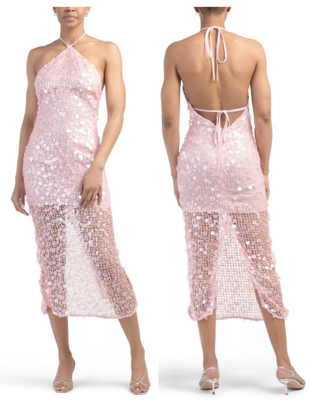 Endless Rose Sequin Halter Midi Dress
